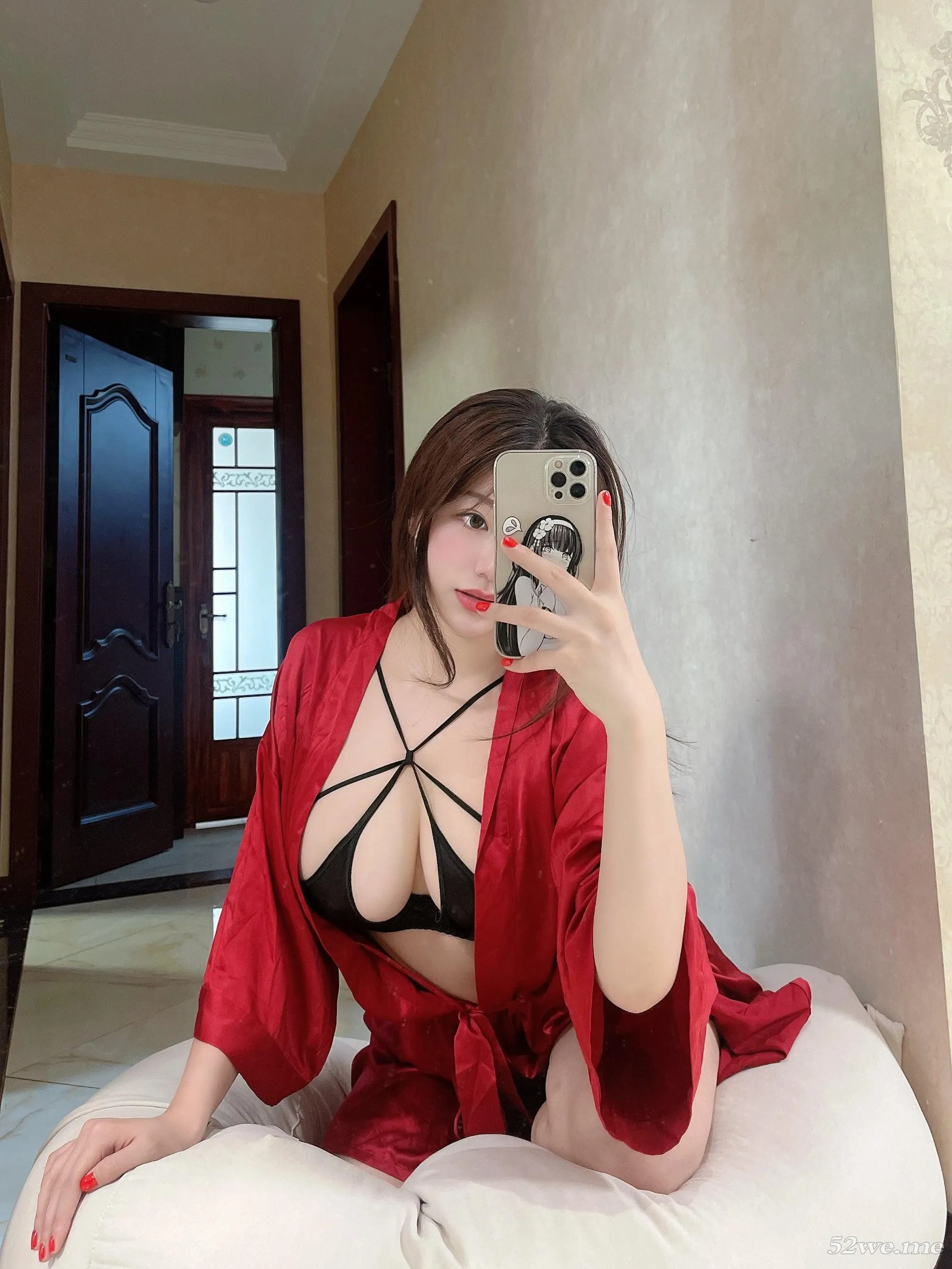 NO.006 奶宝妹纸 – 微密圈系列  丝绸浴袍 [14P]插图7